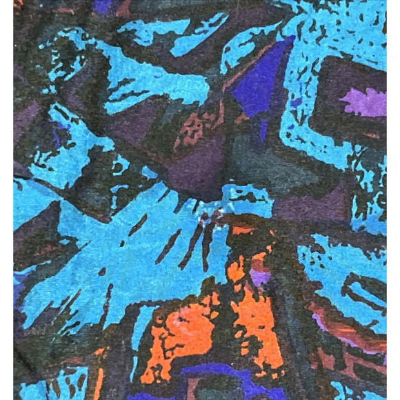 Vintage In Private Mens Long Sleeve Shirt M Silk Blue Abstract Button Up 80s 90s - Picture 9 of 14